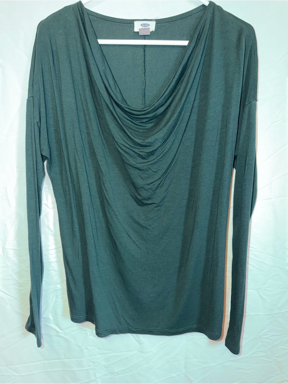 Old Navy Forest Green Cowl Neck Long Sleeve Top
